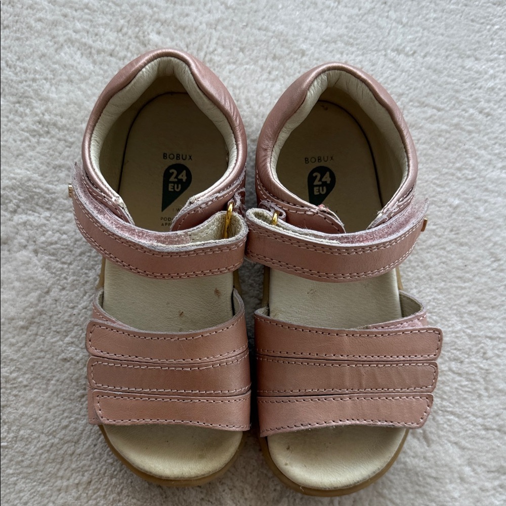Bobux Rose Pink Leather Sandals for Kids